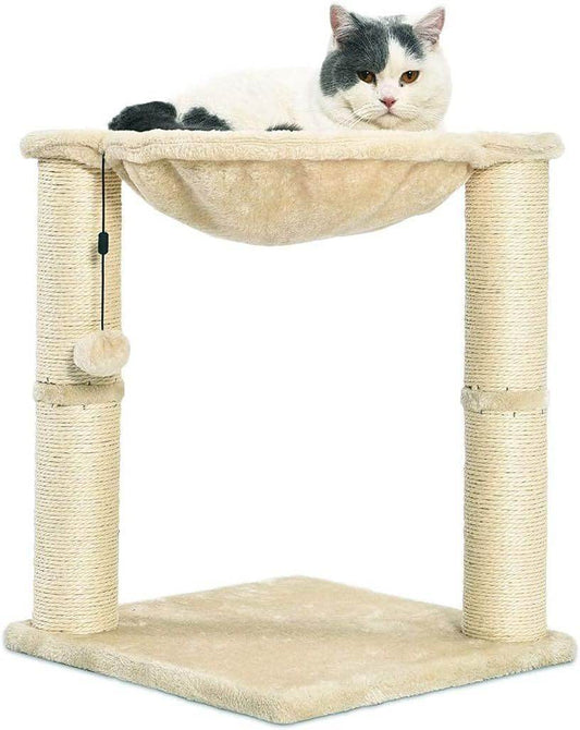 Purrfect Pet Kingdom Cat Scratching Post with Dangling Ball Cat Hammock Purrfect Pet Kingdom