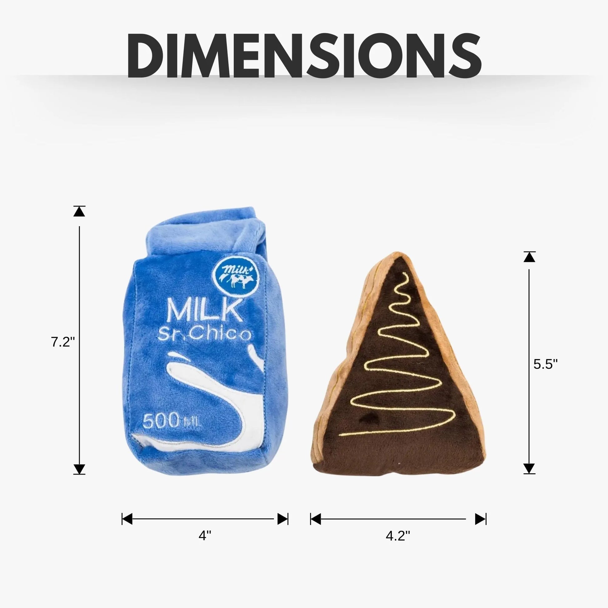 American Pet Supplies Cake Slice & Milk Midnight Snack Plush Dog Toy Gift Set in vibrant colors, featuring squeaker and cr...
