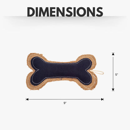 American Pet Supplies - Country Living Jean Leather-Jute Bone Pillow Dog Chew Toy ? Durable, Safe and Non-Toxic - Chew Toys