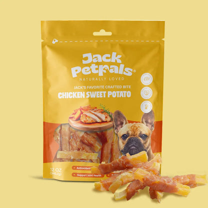 American Pet Supplies - Jack PetPals Crafted Bite Chicken Sweet Potato Dog Treats (12oz) - Dog Treats