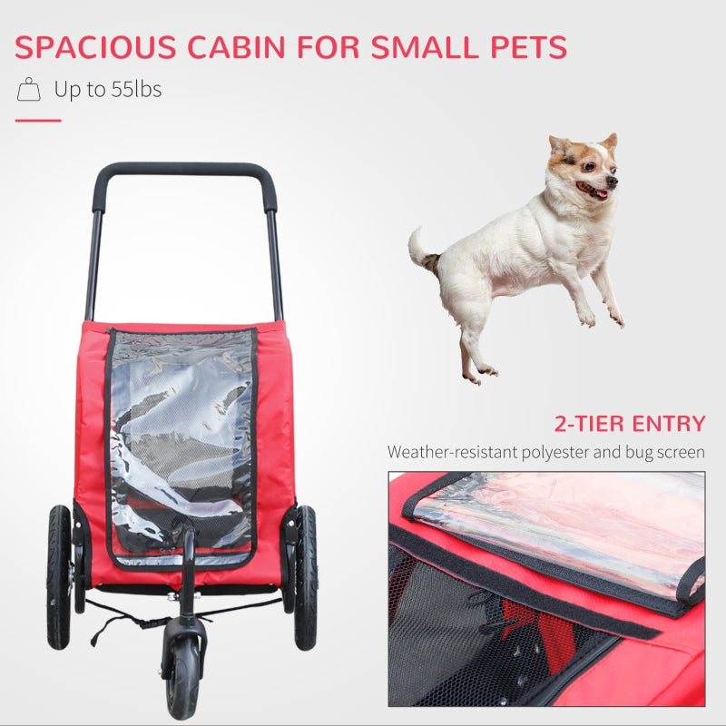 2-in-1, 3 Wheel Pet Jogging Stroller Bike Trailer - Purrfect Pet Kingdom