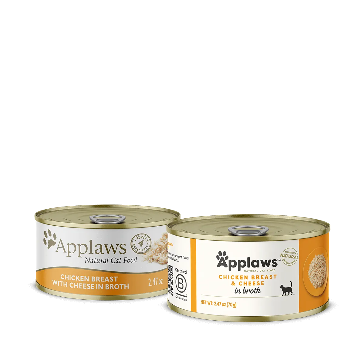 Applaws Adult Chicken Breast and Cheese in Broth Wet Cat Food by Purrfect Pet Kingdom, 2.47oz, featuring a colorful packag...