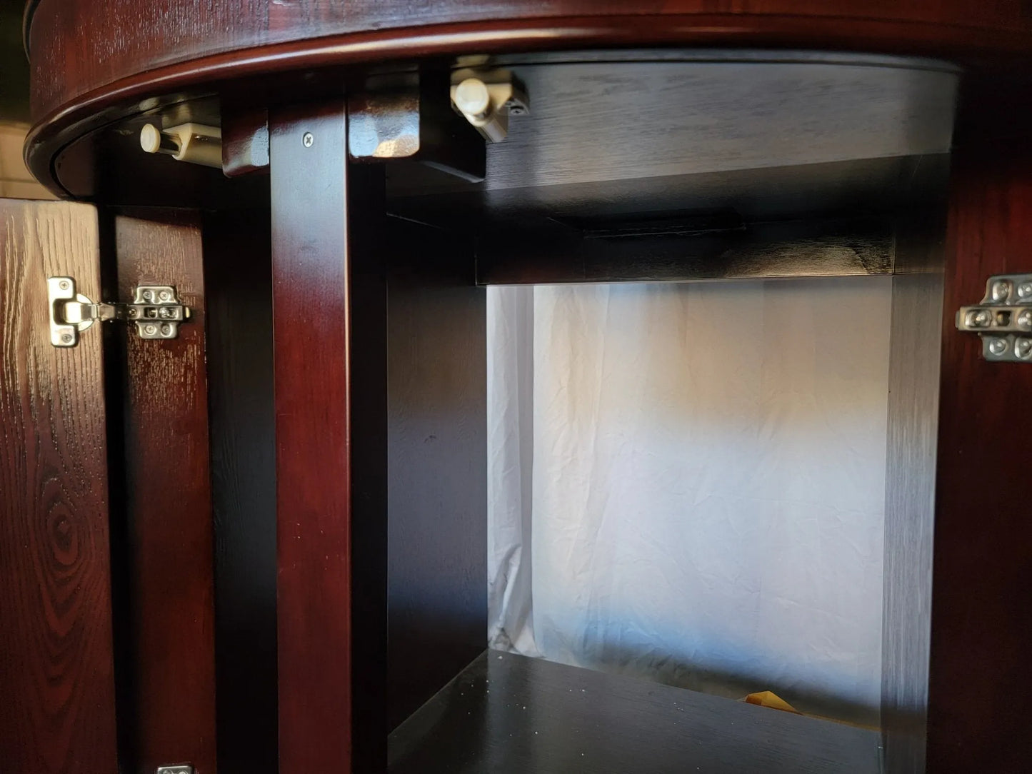 AQUA VIM - Display Model 133g 3/4 Cylinder Round Glass Reef-Ready Aquarium + Sump in Rose Cherry Furniture - Aquariums