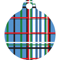 Tartan Plaid Blue HD Dog ID Tag