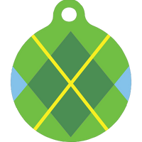 Lime Argyle HD Dog ID Tag