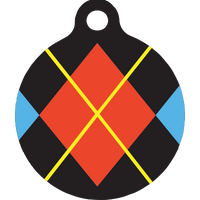 Red Argyle HD Dog ID Tag