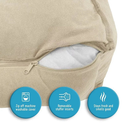 Arlee Sandy Orthopedic Lounger small dog bed in tan, 60cm by The Family Pet, perfect for small dogs and premium comfort.