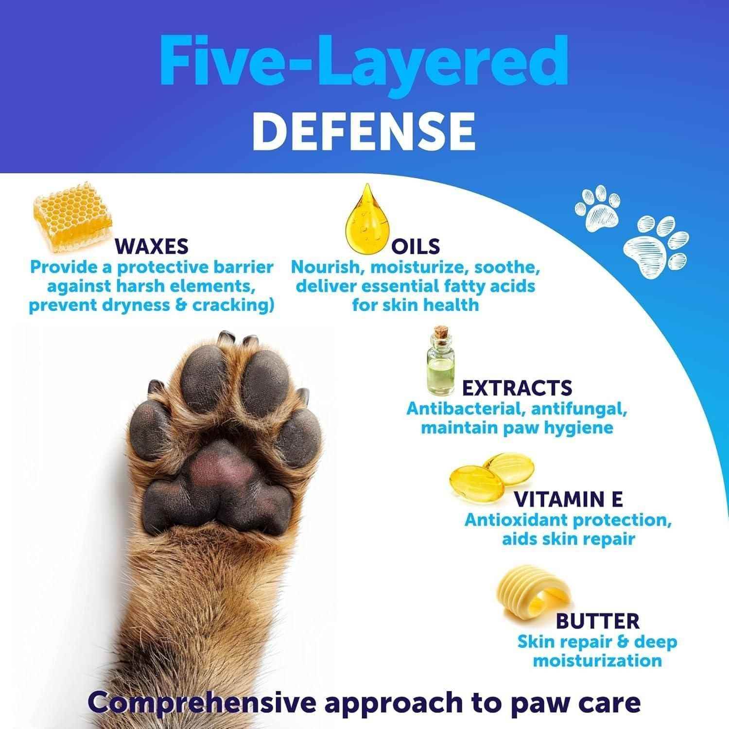 Royal paw moisturizer for cats and dogs five-layered defense with waxes oils extracts vitamin E and butter for paw protection