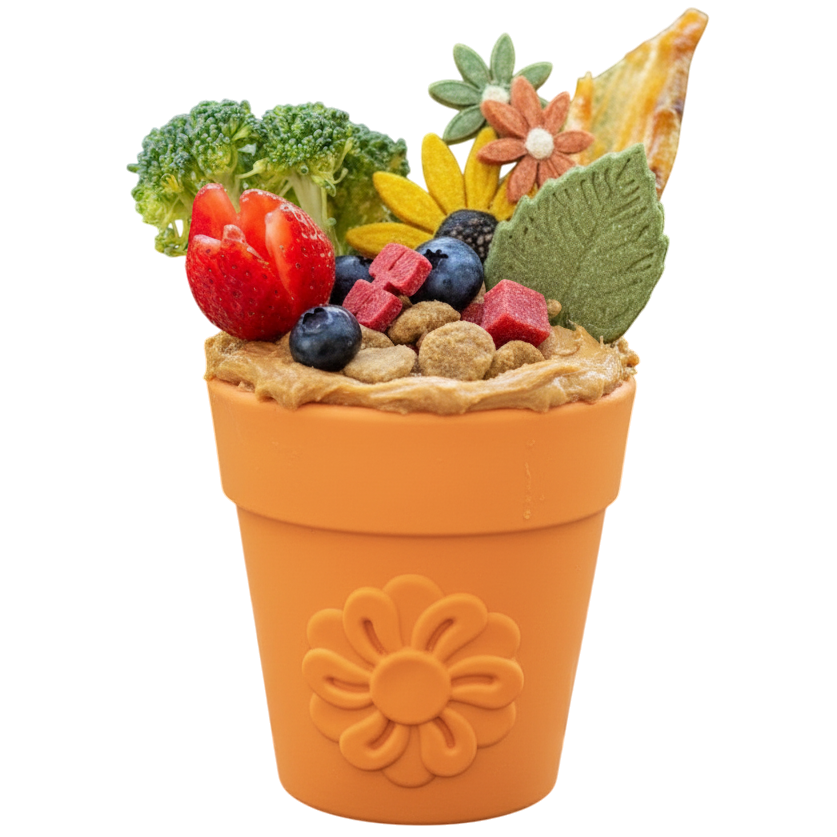 Large Flower Pot eCup Dog Treat Dispenser | Durable USA-Made