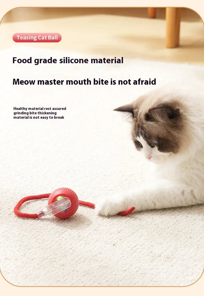 Interactive automatic cat ball toy made of food grade silicone for safe playtime fun