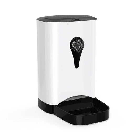 Purrfect Pet Kingdom automatic cat feeder with timer in white and black for scheduled pet feeding