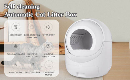 Purrfect Pet Kingdom Automatic Cat Litter Box with Efficient Cleaning Purrfect Pet Kingdom
