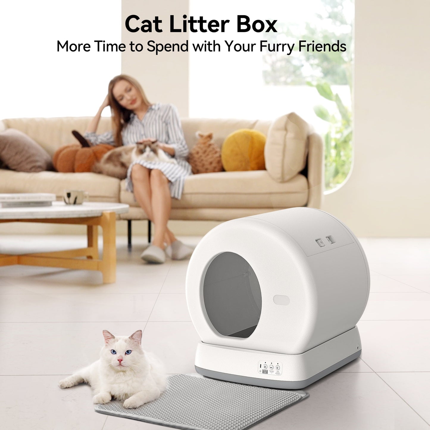 Purrfect Pet Kingdom Smart Litter Box designed as an automatic litter box for multiple cats with modern aesthetic