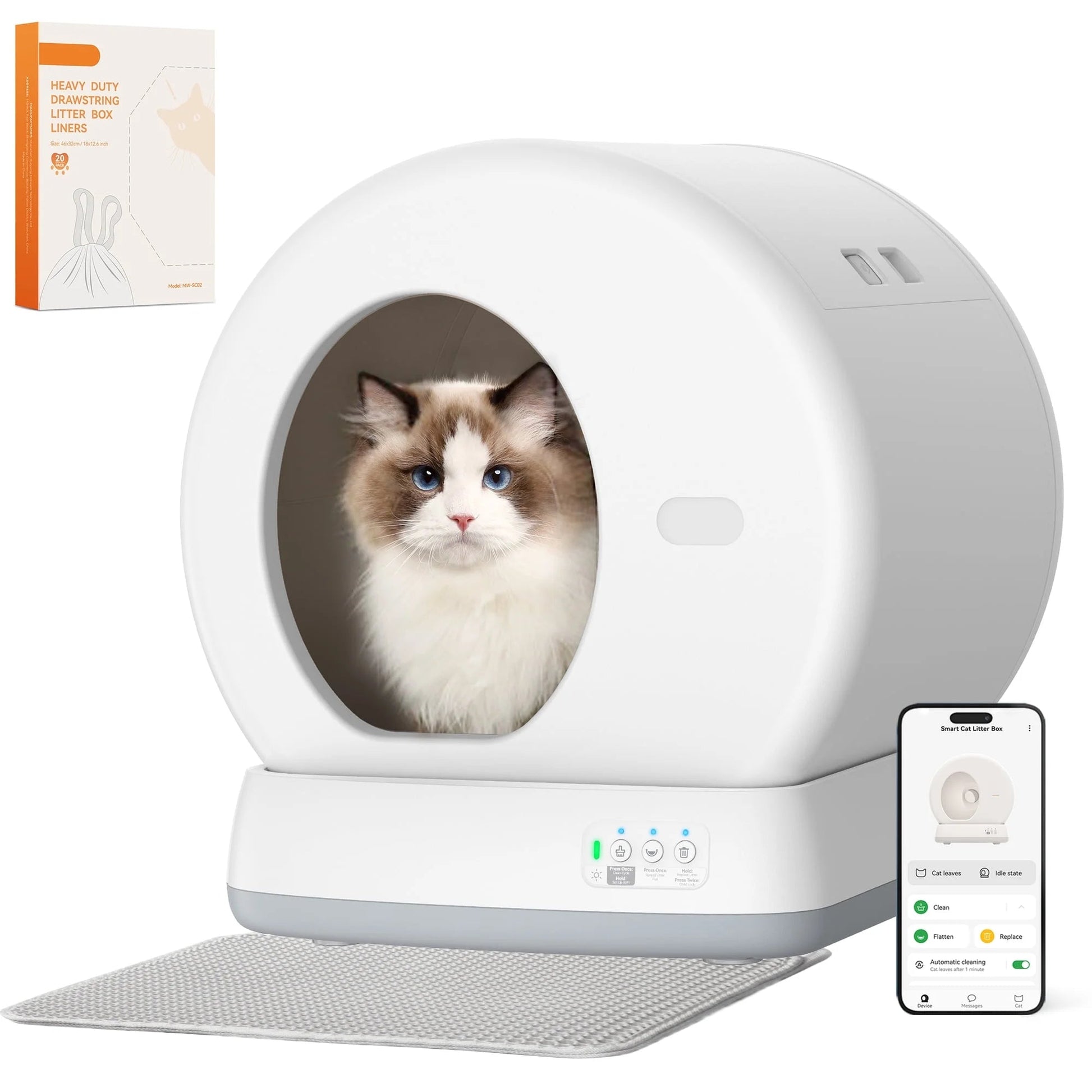Purrfect Pet Kingdom automatic litter box for multiple cats with smart features and a sleek design
