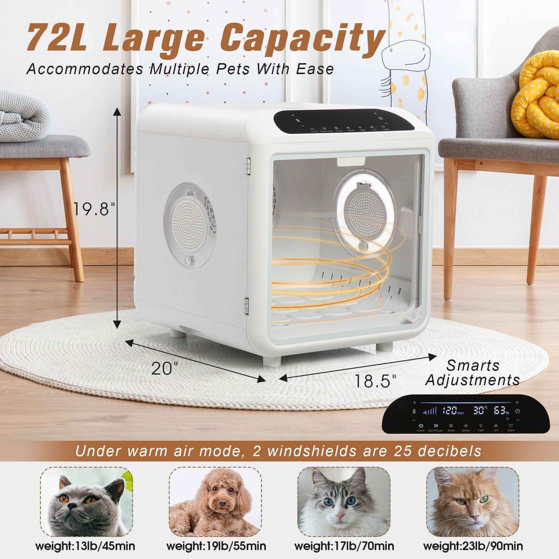 Purrfect Pet Kingdom Automatic Pet Grooming Dryer Purrfect Pet Kingdom