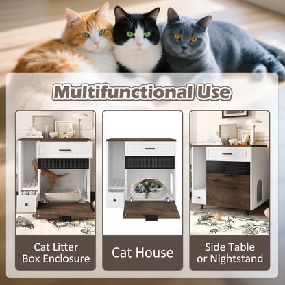 Cat Litter Box Enclosure, Indoor Hidden Cat Litter Box Furni