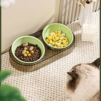 Transparent Cat Food Bowl Pet Bowl Dog Bowl Drinking Eating