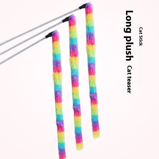 Long Plush Cat Teaser Relief Interaction