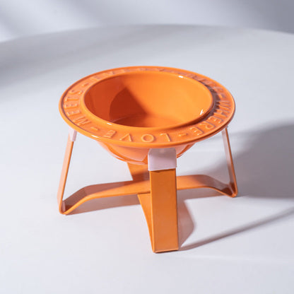 Ceramic Elevated Cat Bowl for Healthy Neck and Spine Relief