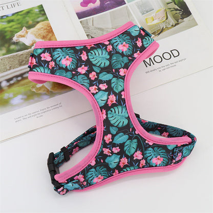 Traction Rope Vest Type Cute Broken Flowers