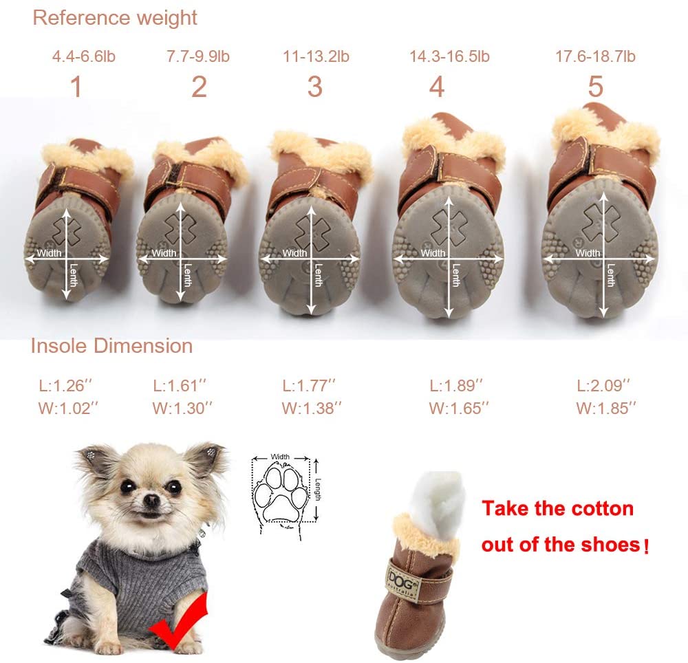 Dog Snow Boots Waterproof Fleece Lined Warm Winter 🥾