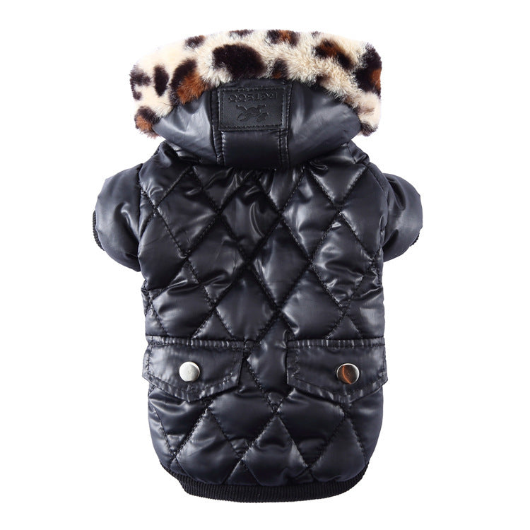 Dog Coat Winter Fur Collar Jacket for Small & Large Dogs