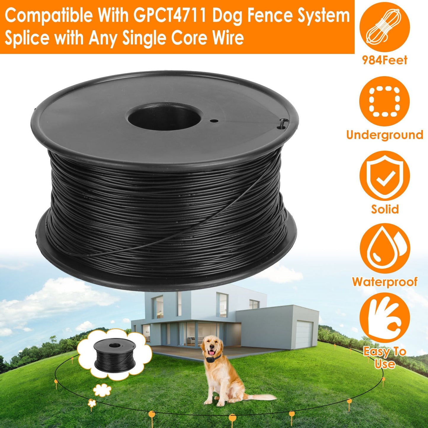 GBruno 984Feet Underground Dog Fence Wire