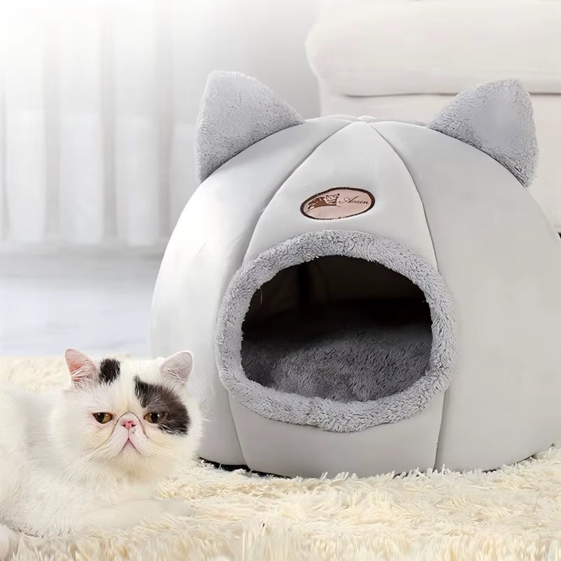 Pet Bed with Cat Ears Cat Bed for Small Medium Large Cats