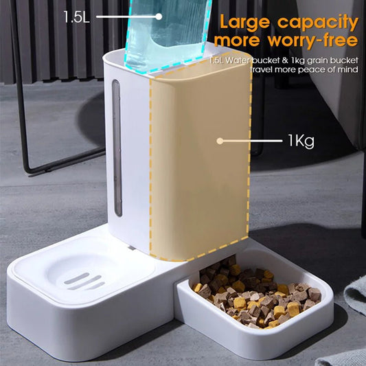 Automatic Auto Pet Feeder 2 In 1 Gravity Food Water Dispenser Chinese Made 🥣