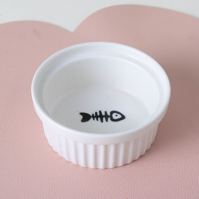 Cat Bowl Ceramic Double Bowl Water Bowl Tall Diagonal Pet