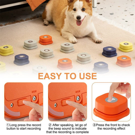 4 Pack Recordable Dog Talking Buttons for Pet Interaction