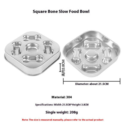 Non-slip Anti-choke 304 Stainless Steel Pet Slow Feeding