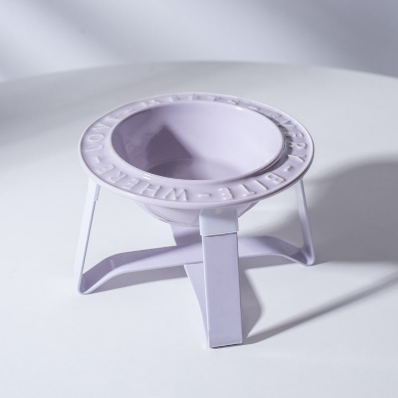 UFO Ceramic Cat Bowl Dog Bowl Rack Neck Protection