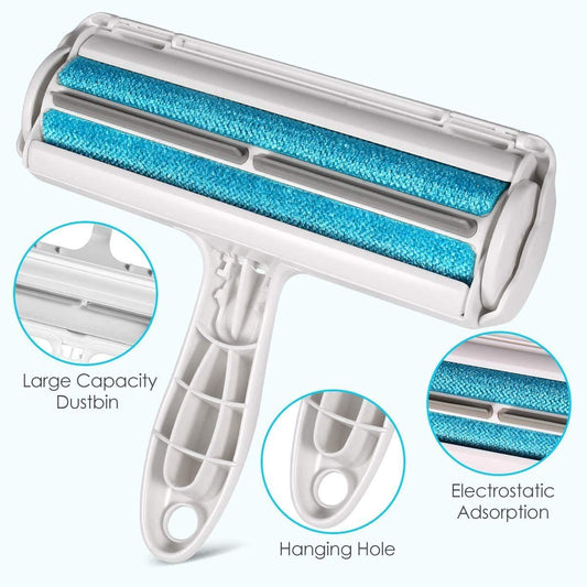 Pet Hair Roller Remover Lint Brush 2 Way Dog Cat Comb Tool - detail view
