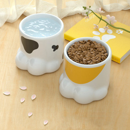 Cat Bowl Ceramic High Foot Protection Cervical Spine Large