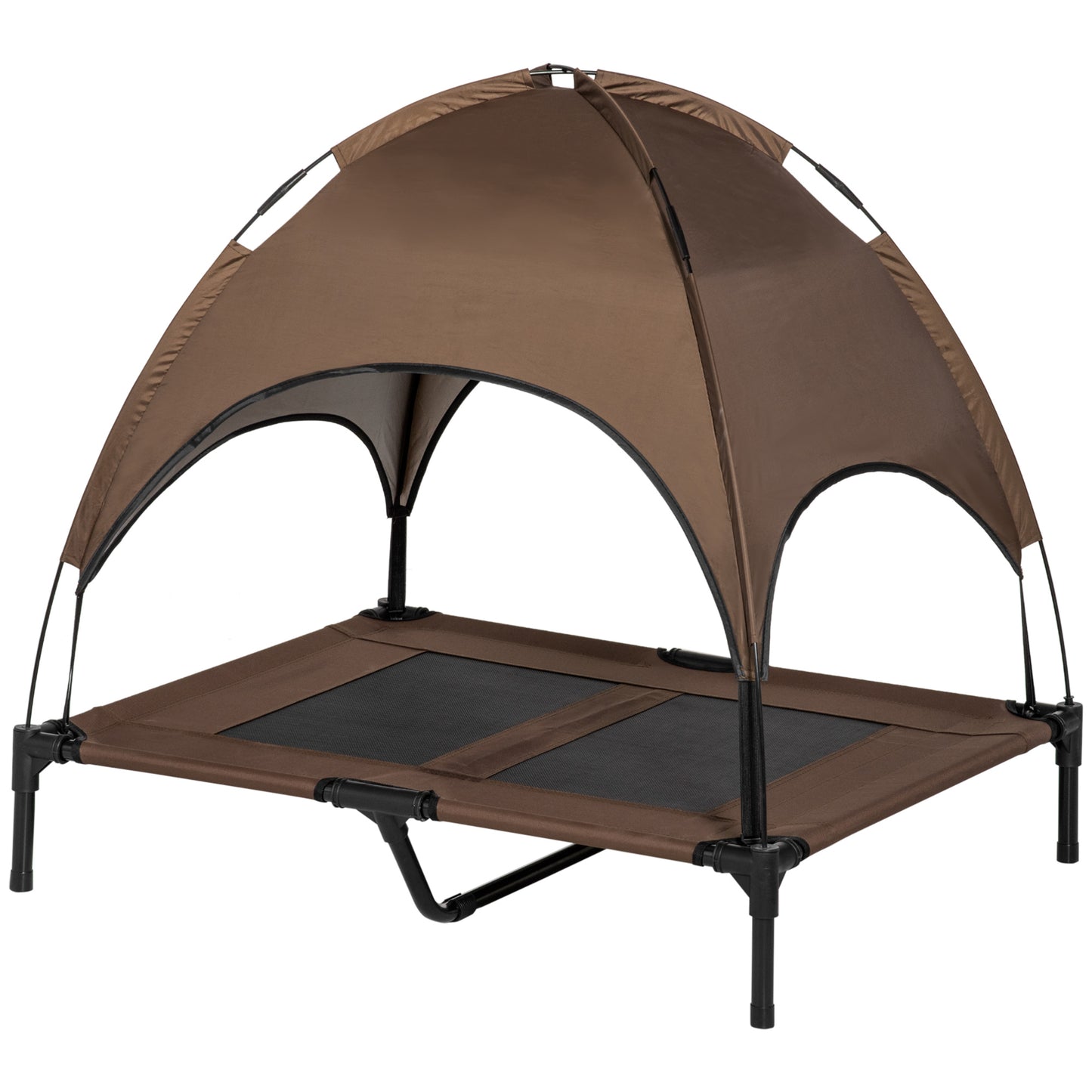 36" Elevated Outdoor Dog Bed with Canopy - Coffee
