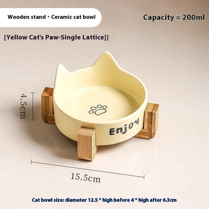 Elevated Wooden Cat Bowl Set: Healthy Posture Dining Station