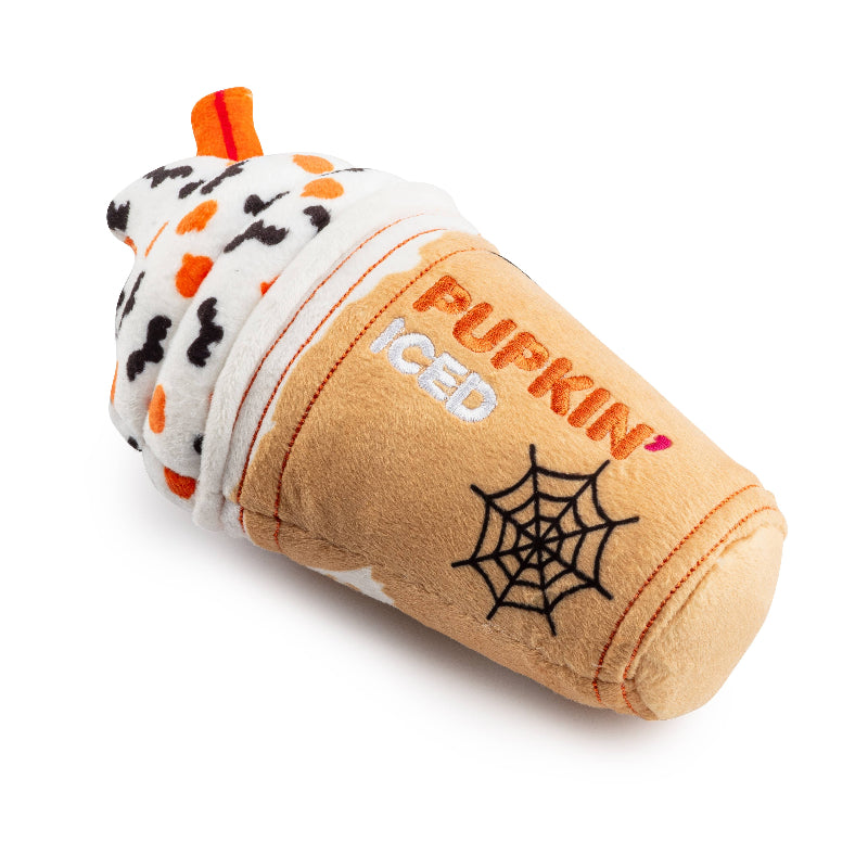 Pupkin' Donuts Halloween Iced Cup Plush Dog Toy