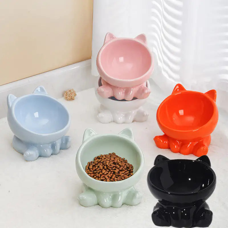 ComfortFeast Ceramic Cat Bowl - Ameraeon