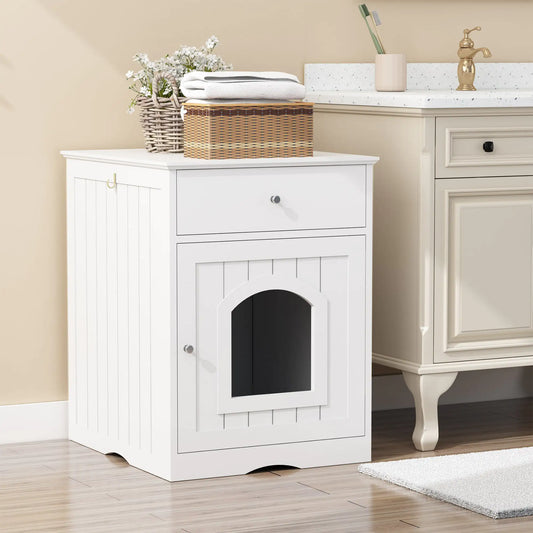 Royal Wooden Pet House Litter Box With Drawers 🏠👑