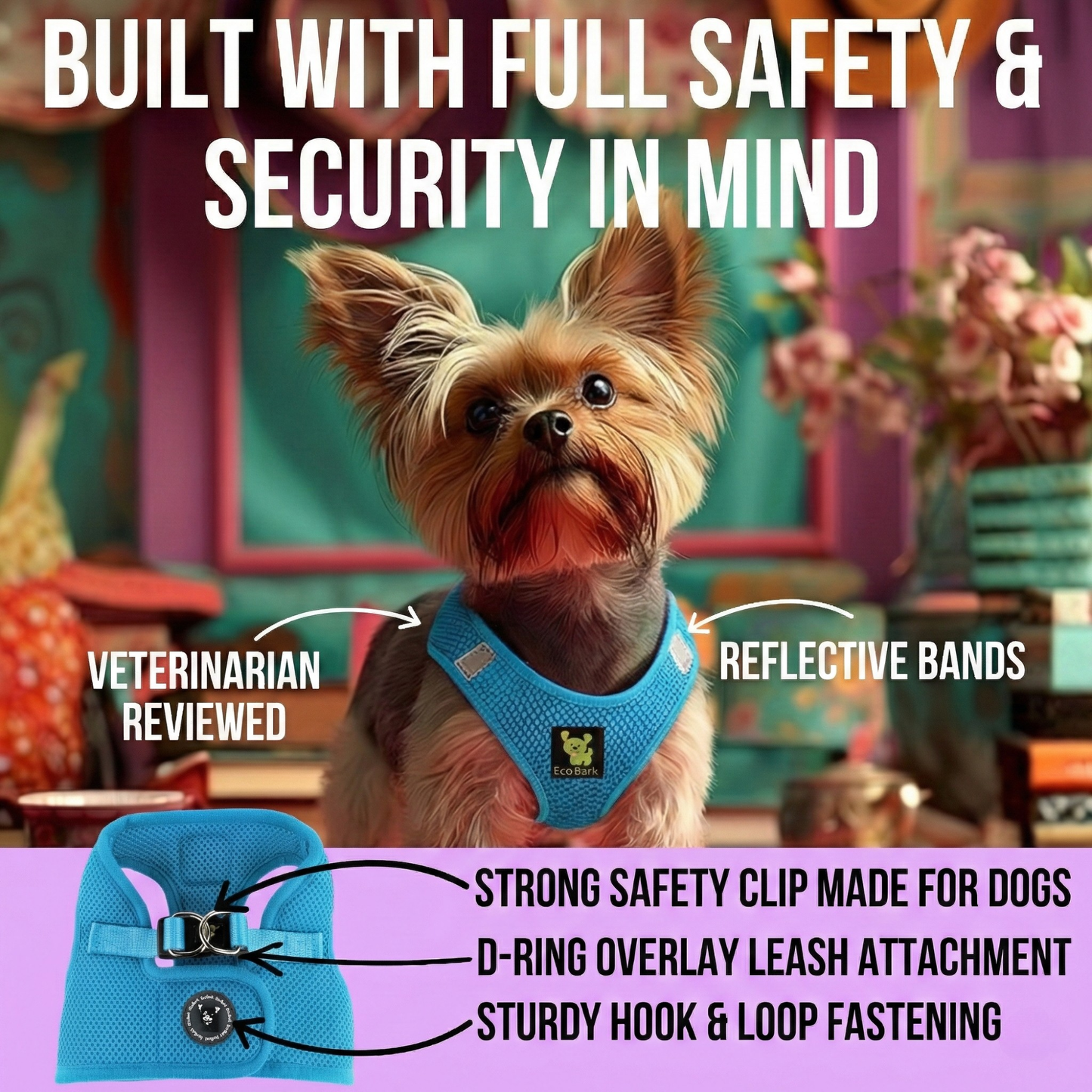 Dog Harness EcoBark Step In Harness XXXS to Small Breeds- - gallery product image for dog harness