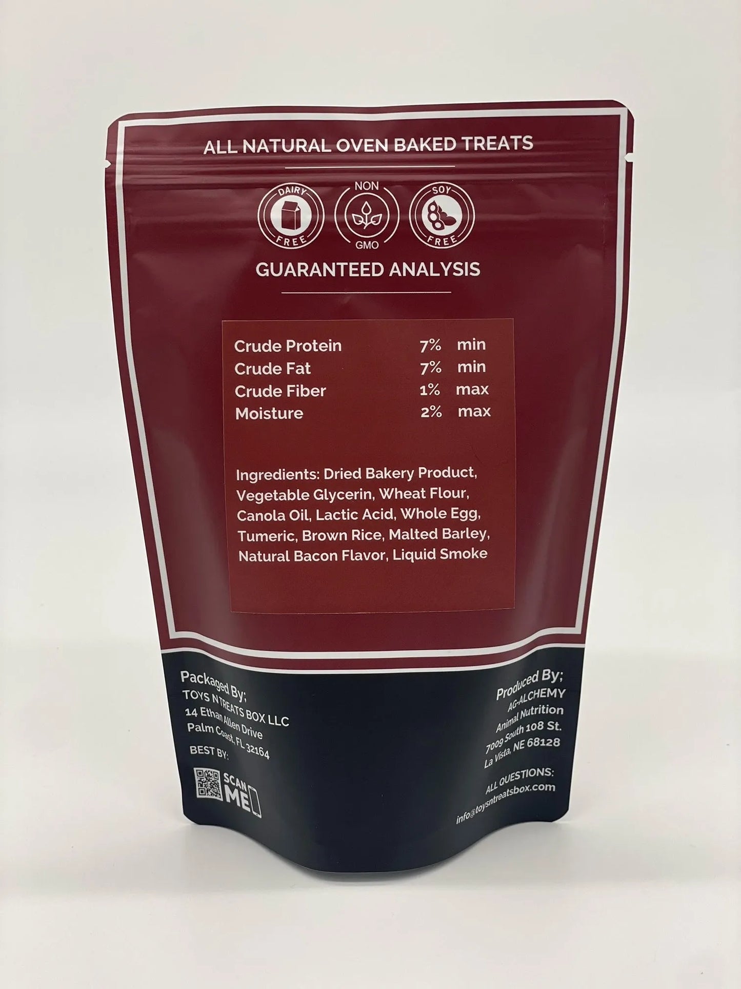 Bacon and Egg Probiotic Soft Dog Treats by Toys N Treats Box, budget-friendly dog treats in a vibrant package, priced at $...