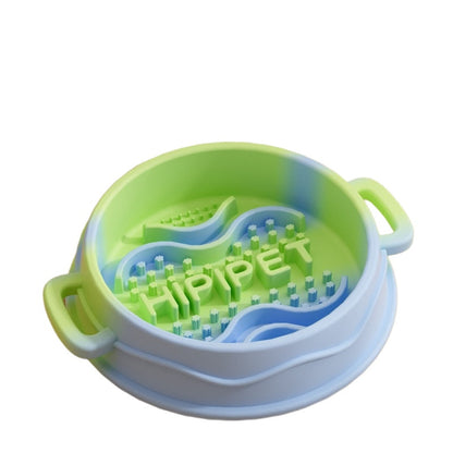 Cross-border Dog Bowl, Double-ear Handle Silicone Slow Food