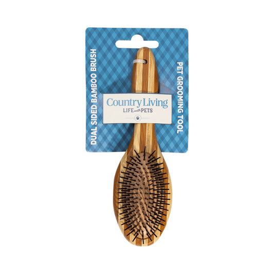 Country Living Dual-Sided Natural Wood Dog Brush -