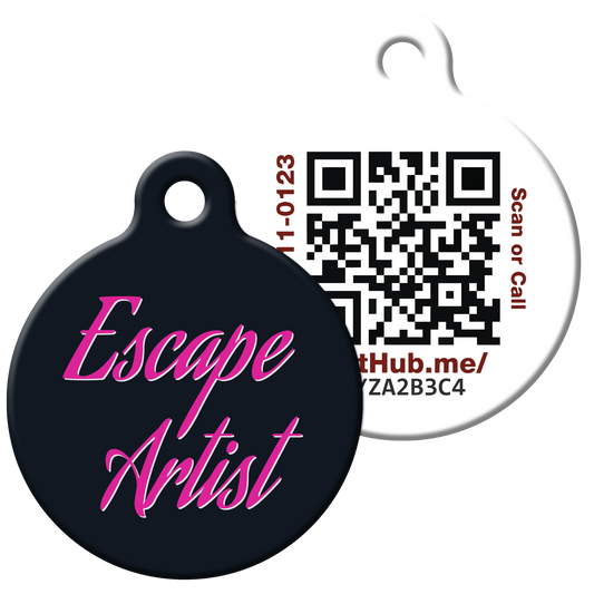 PetHub QR ID Pet Tag - Escape Artist