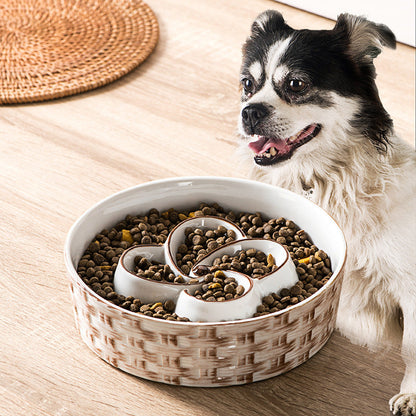 Ceramic Slow Feeder Dog Bowl Slow Feeder Dog Bowl For Medium