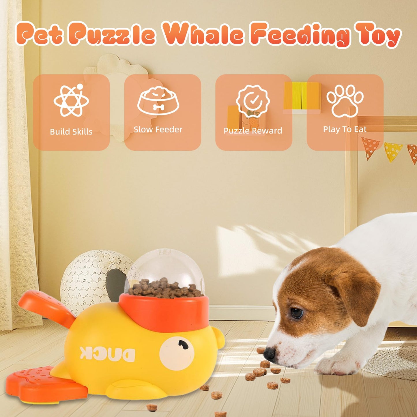 Duck Shape Dog Treat Dispenser - Interactive Dog Toys For