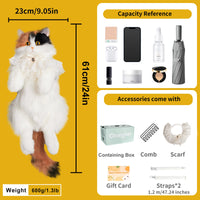 Calico Cat Backpack ? Lifelike Plush Bag for Women & Kids