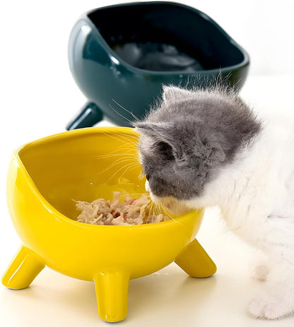 Cat Food Bowl For Cats And Small Dog  Four-Legs Ceramic Cat