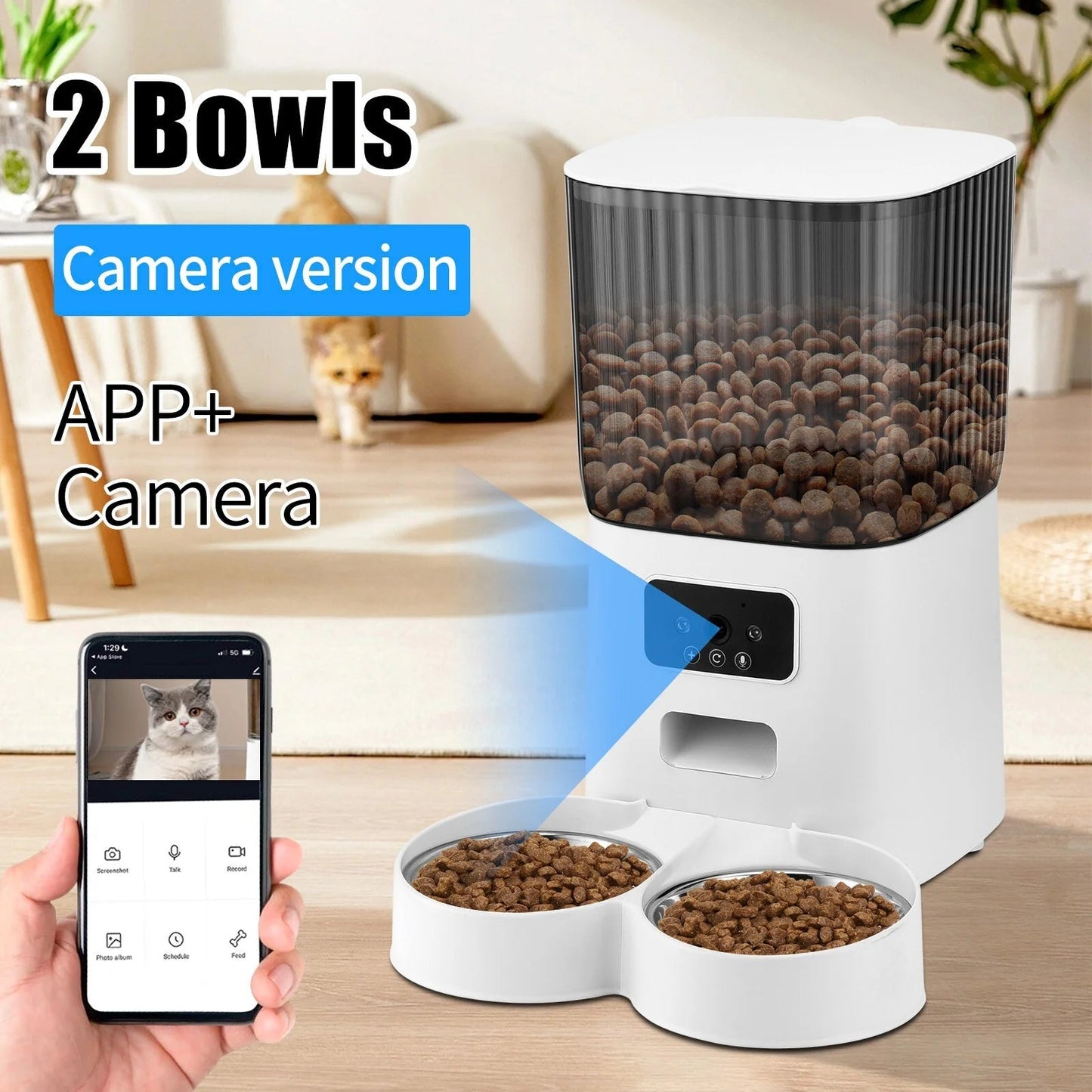 Automatic Pet Feeder Camera WiFi APP Control - 5L Smart 🤖